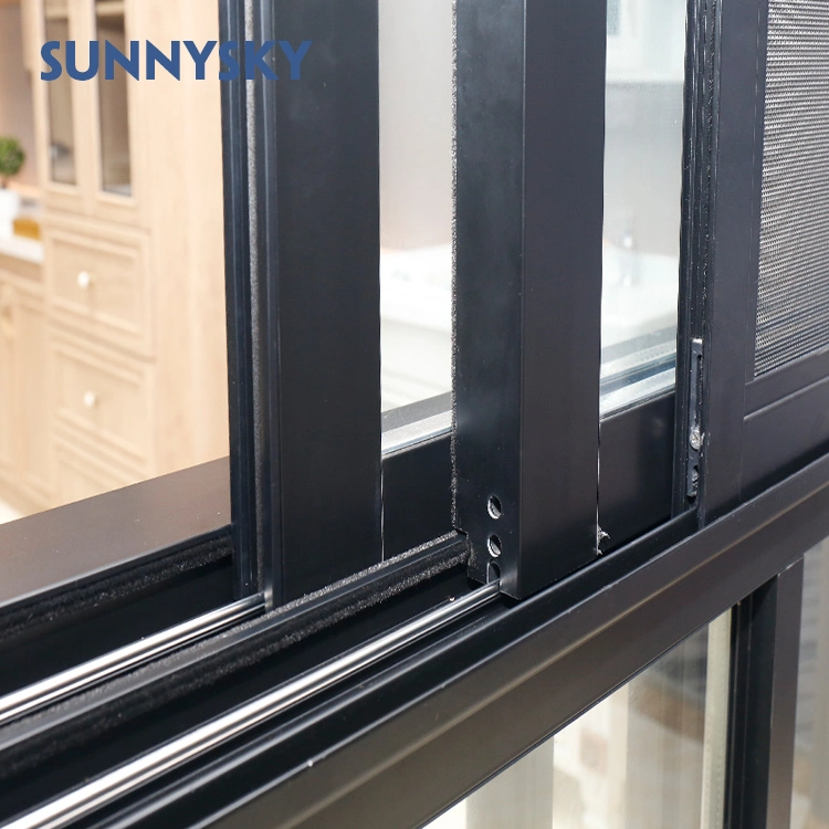 Heat and Sound Insulation Sliding Aluminum Horizontal Double Panel Window