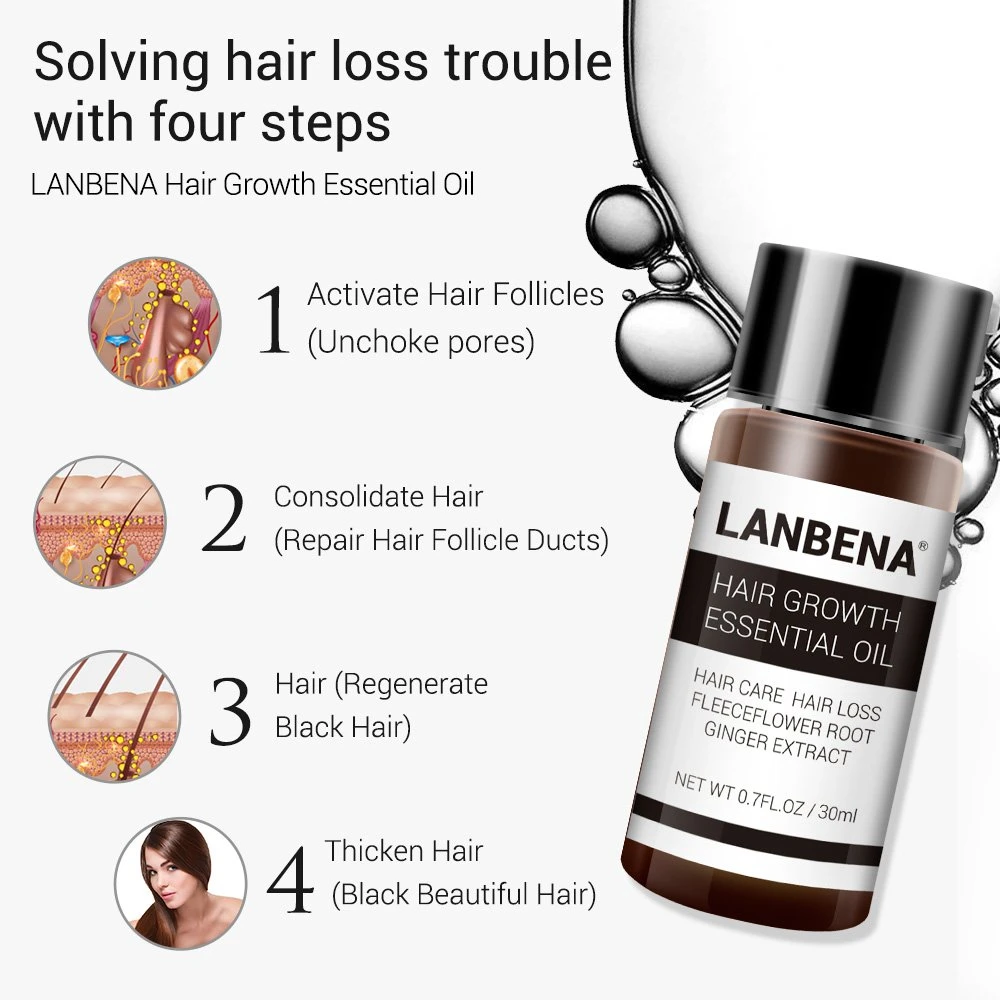 30ml Lanbena Hair Growth Essencial Oil Hairloss Treatment for Hair Care