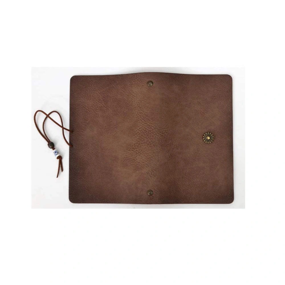 Customized Genuine Leather Travel Planner Premium Leather Journal Brown Binder Notebook Cover