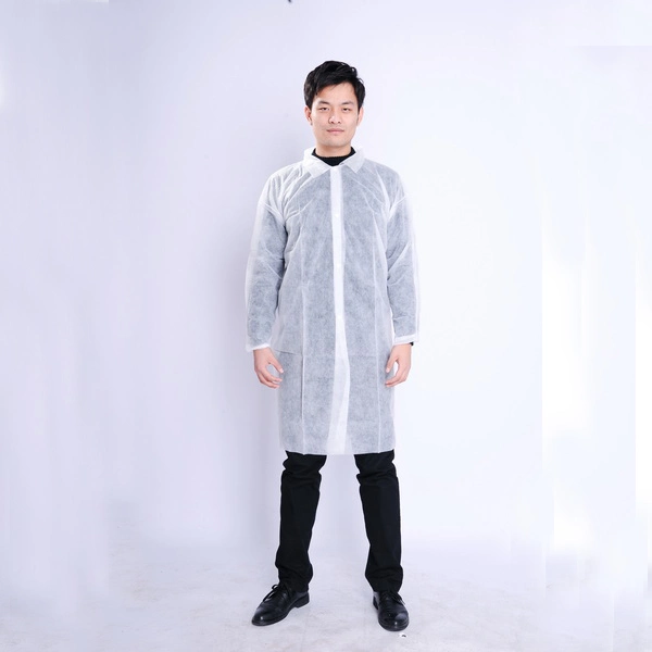 Protective Wear White Disposable Non Woven Lab Coats