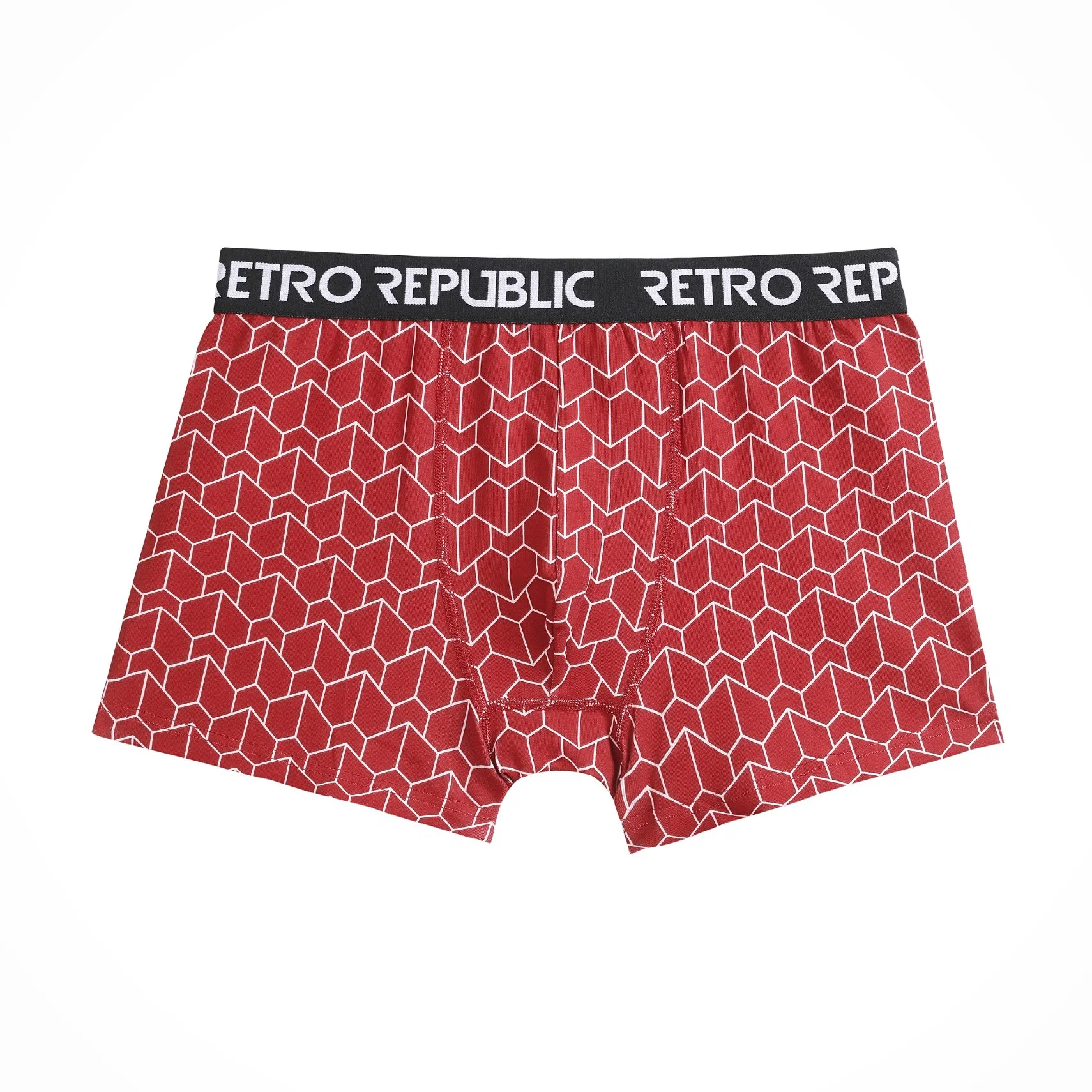 2023 Basic Organic Cotton Red Print Comfortable Breathable Wicking Men Boxer with High Quality Black Wide Logo Printed Elastic