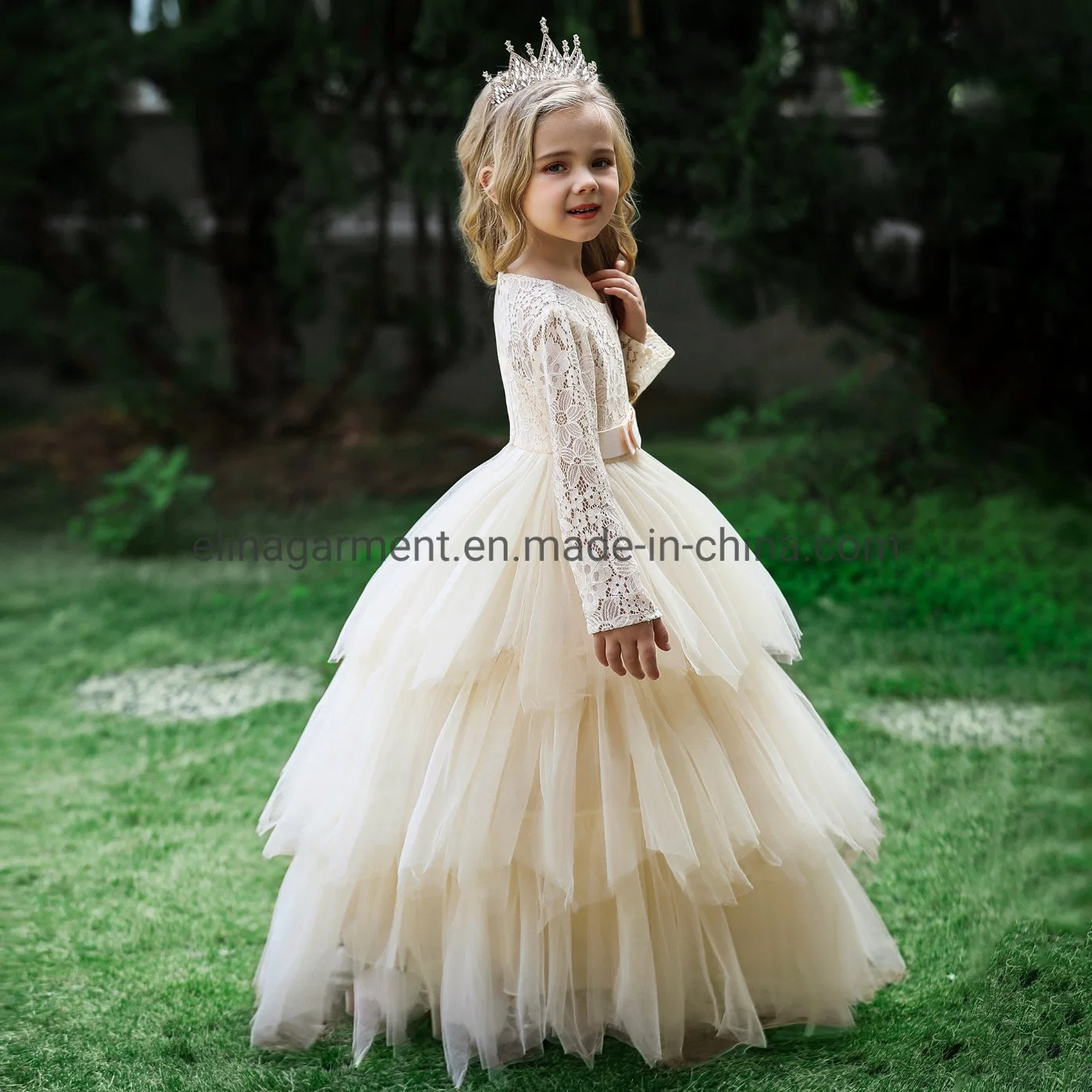 Children Apparel Baby Wear Girls Party Garment Wedding Dress Ball Gown Princess Frock Sweet Cake Dress