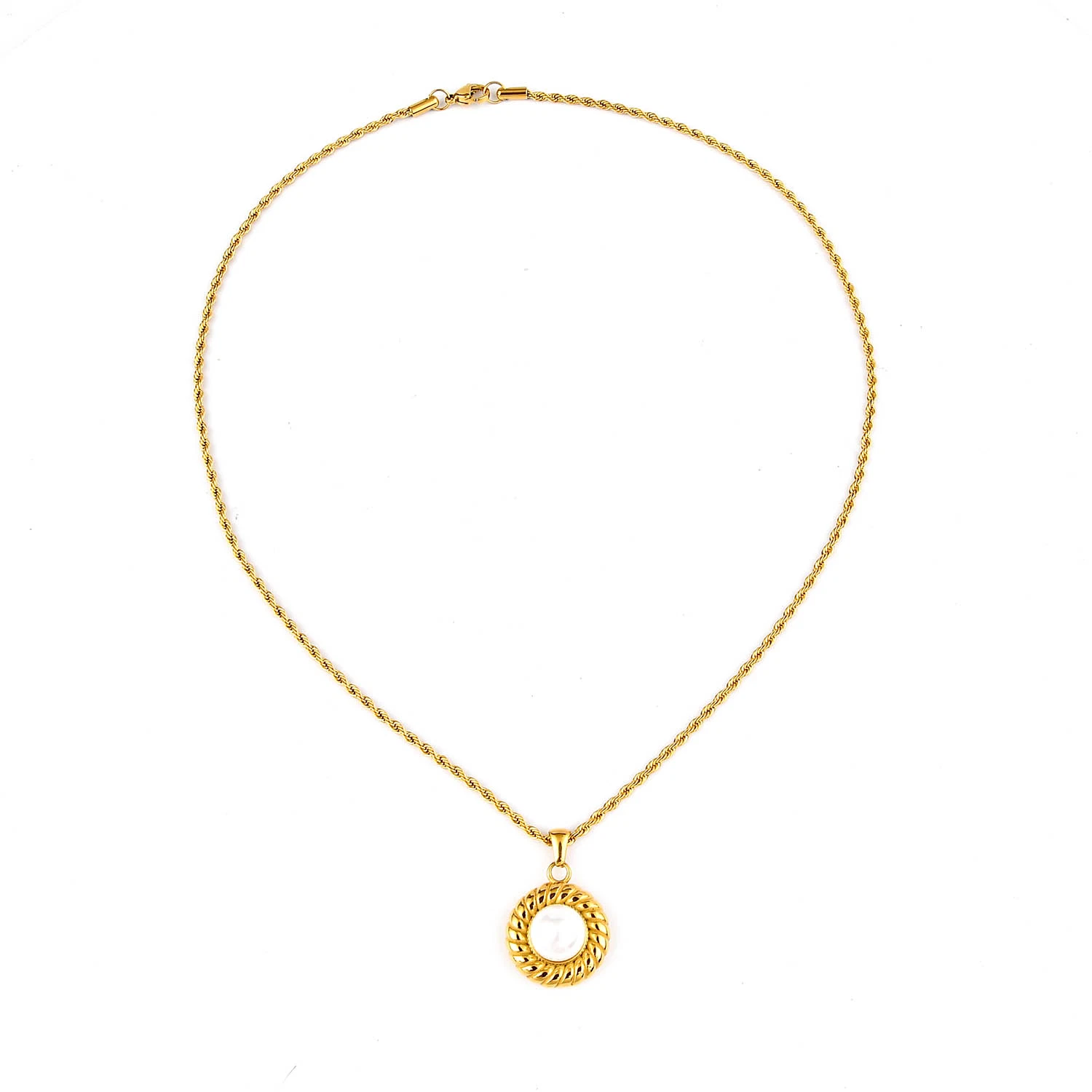 La mujer Mayorista/Proveedor de oro de 18K Joyería personalizada colgante, collar de perla Bisutería para regalo