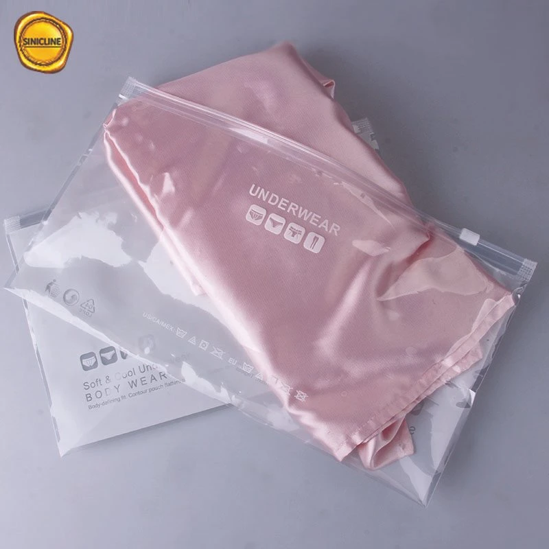 Sinicline Semi-Transparent Side Plastic Underwear Bag with Printing