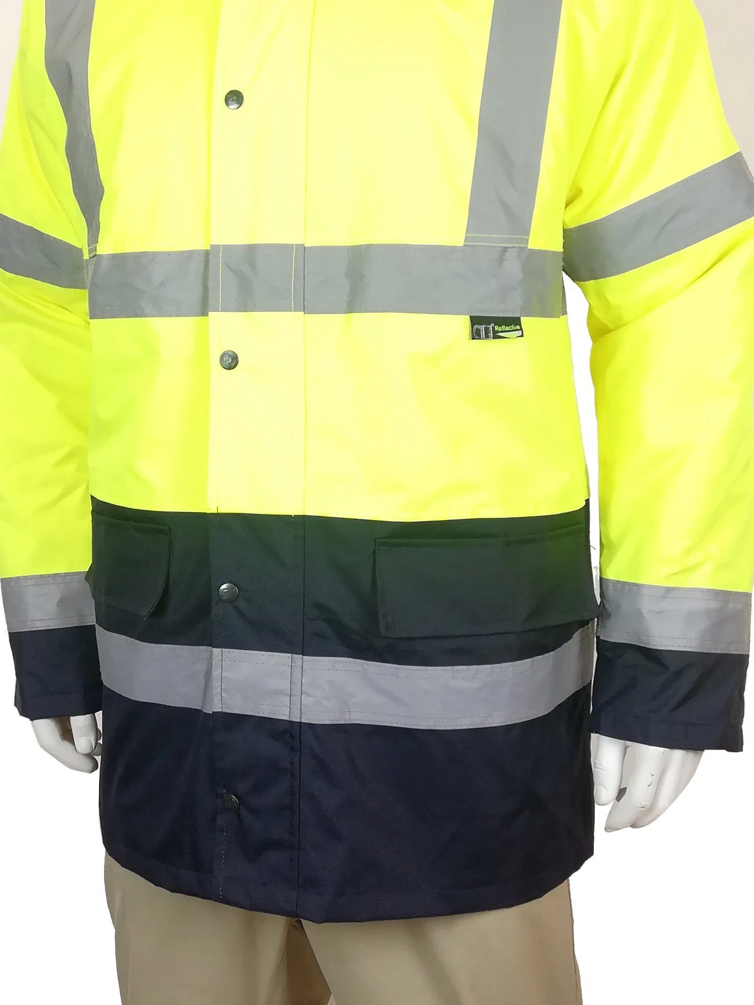 Fluorescent Yellow Winter Outwear Reflective Padding Keep Warm Safety Workwear