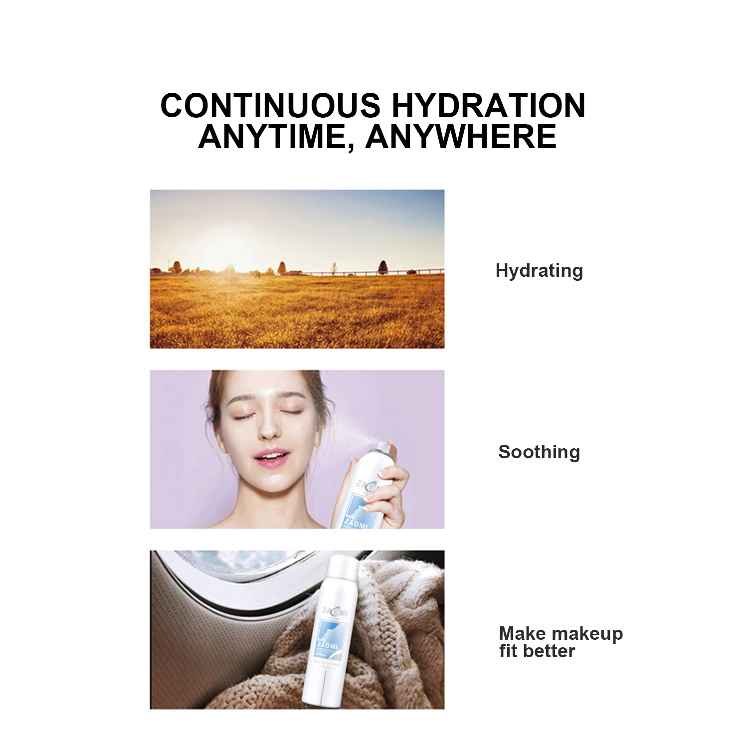 Cuidado de la piel Mist Hidratación Hidratación sin alcohol ajuste Spray Facial Natural Tóner piel Toner agua rosa para la piel
