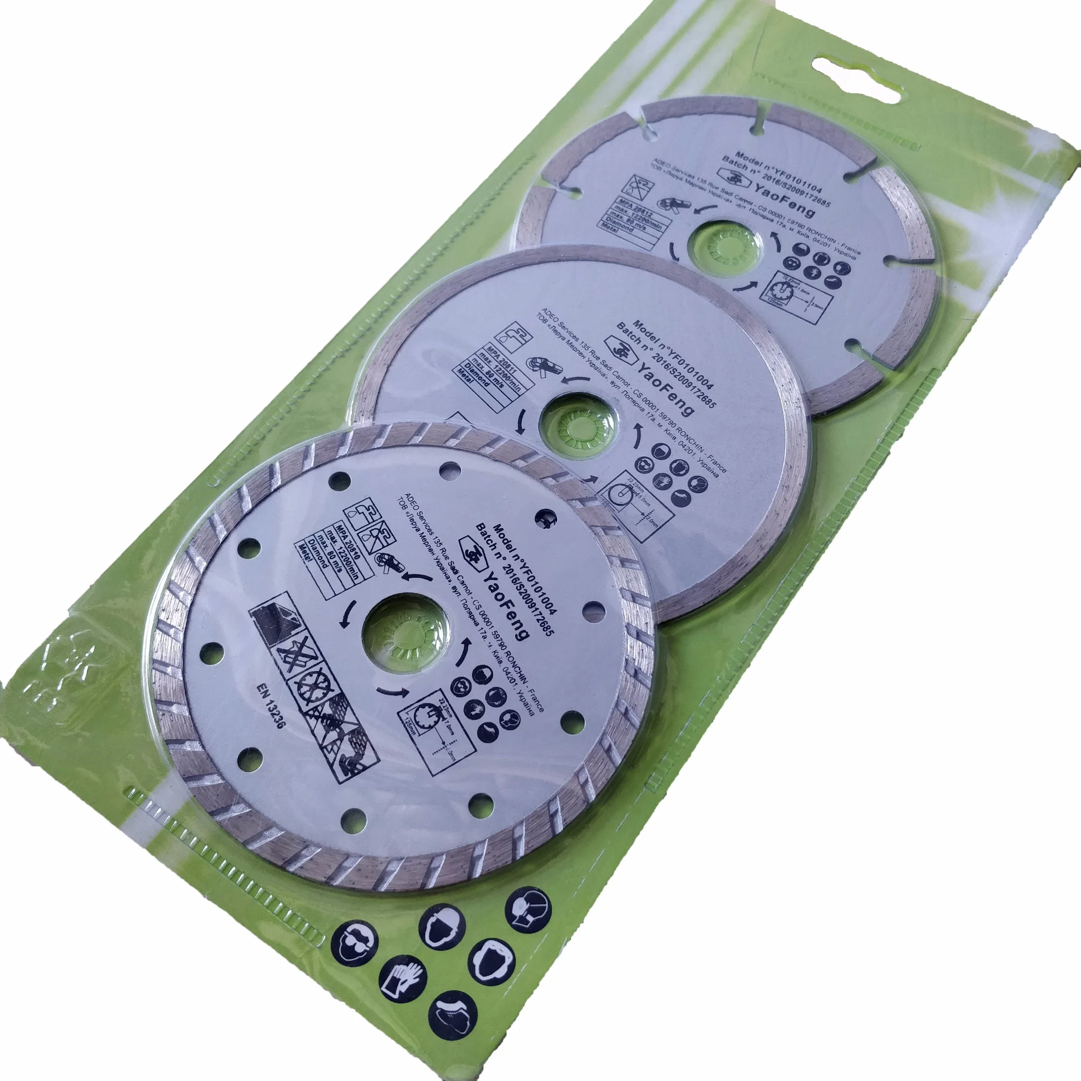 5" Three Pieces Diamond-Edged Discs Circular Saw Blades Sets