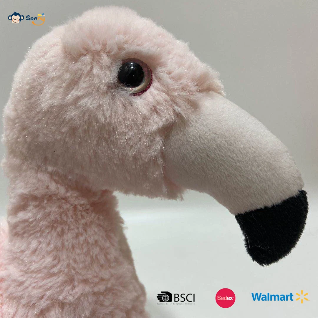 30 Cm New Adorable Embriodery Flamingo Plush Toy Best Gift for Birthdays & Home Decoration