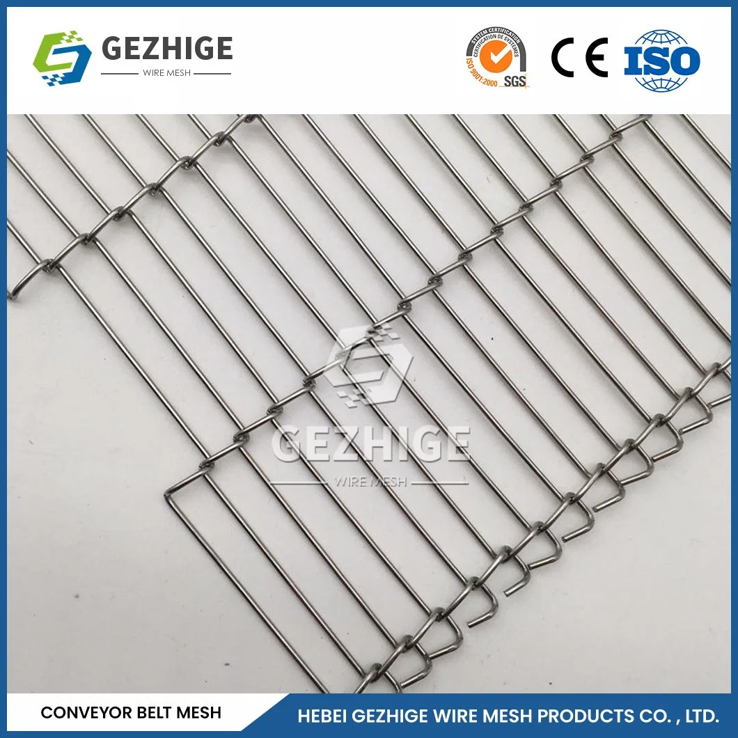 Gezhige High Temperature Stainless Steel SUS304 Flat Flex Wire Mesh Belt Conveyor / Pizza Oven Wire Mesh Conveyor Belt