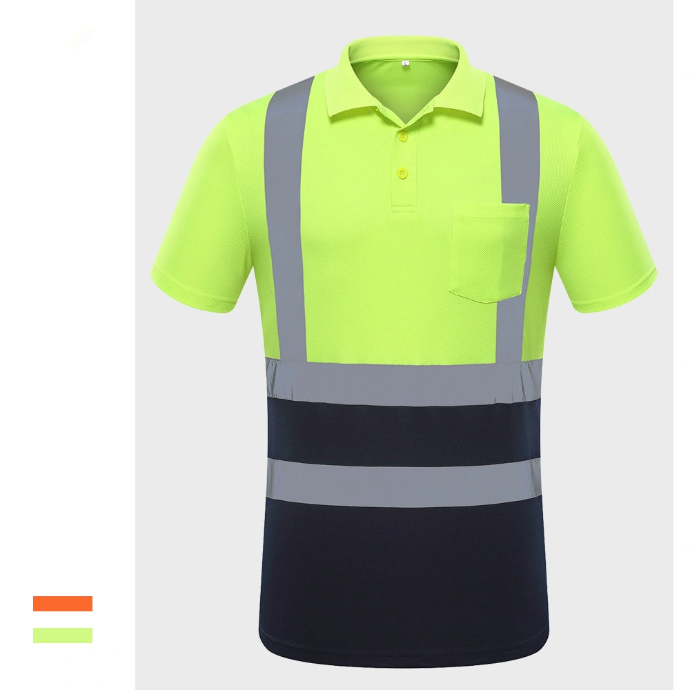 Best Selling Light Weight Breathable Bike Cycle Reflective Safety Polo T-Shirt Workwear