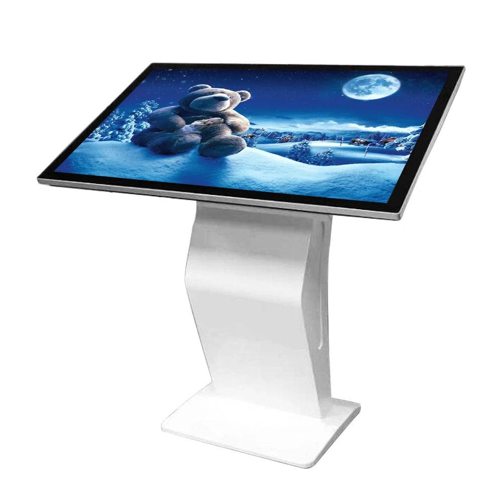 Aiyos 65 Inch LCD Monitor High Brightness WiFi Android Floor Stand LCD Touch Screen Information Kiosk