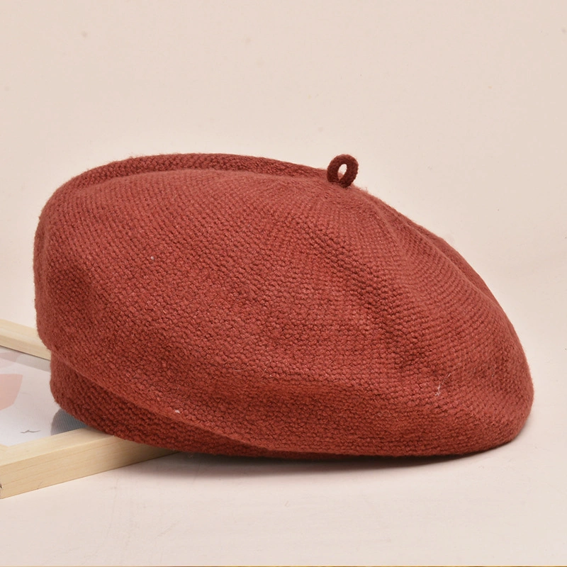 Autumn and Winter Knitted Solid Color Beret Hat Fashion Warm Artist Hat