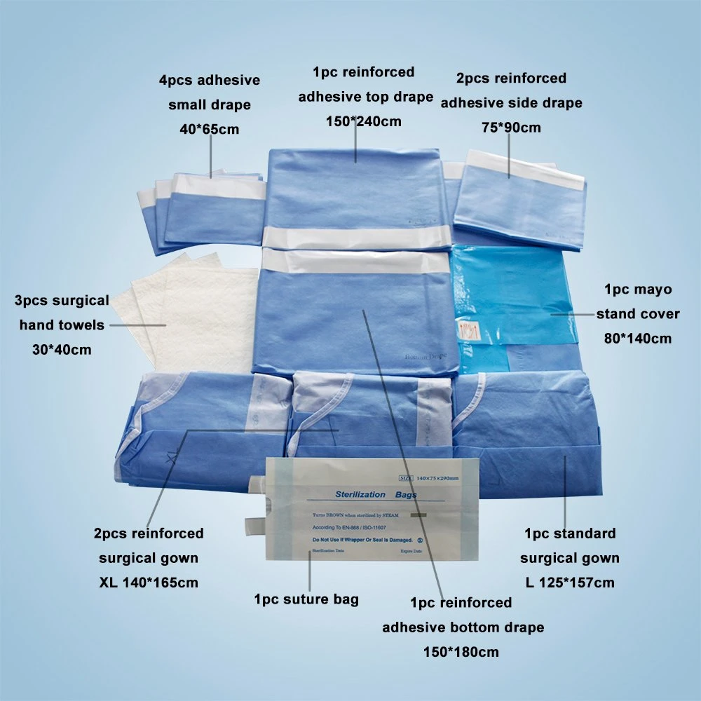 Major Surgery Surgical Kits Drape Universal Pack Disposable Basic Drape Pack for Medical Use