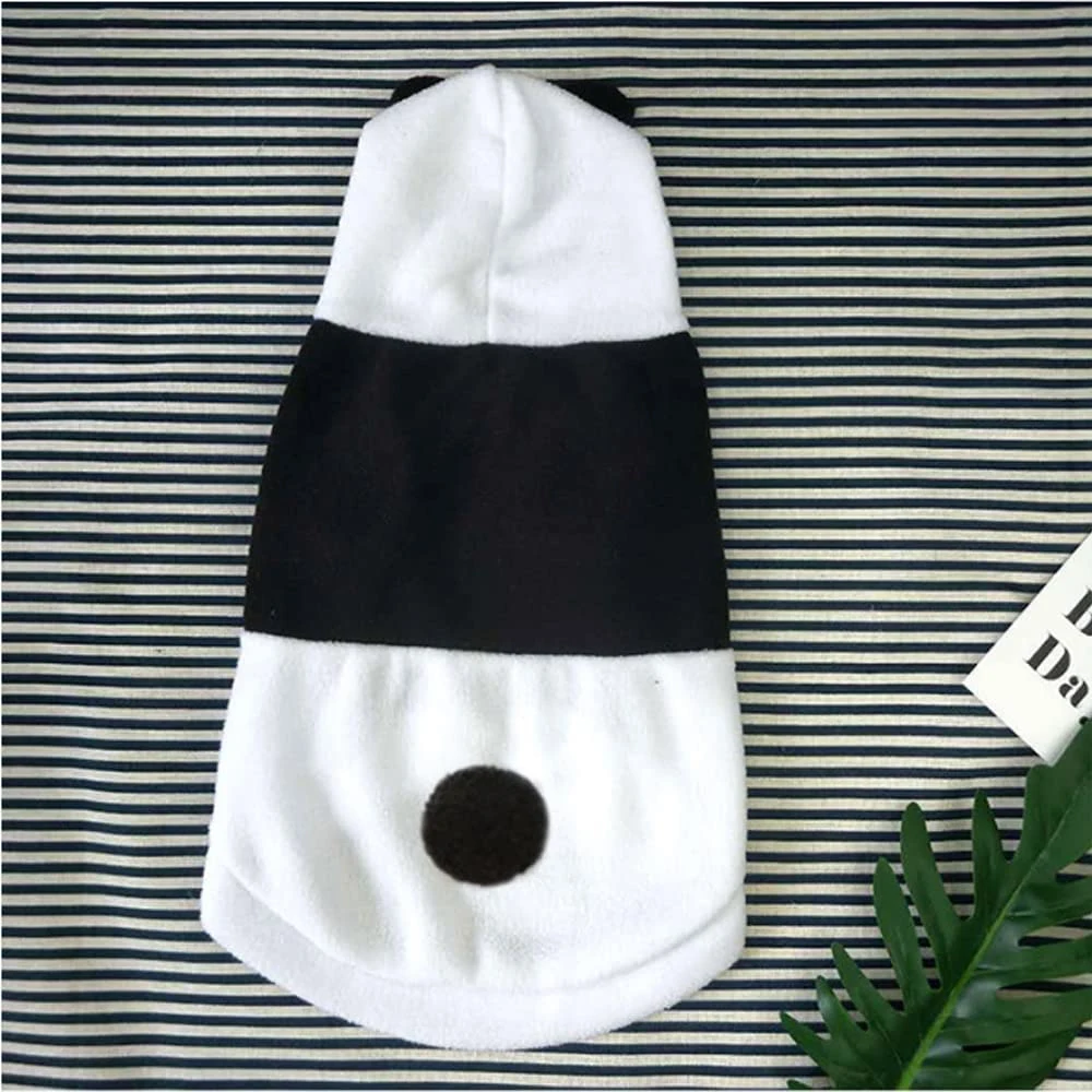 Baby Panda Outfit Black and White Dog Clothes with Fleece Warm Soft Comfortable