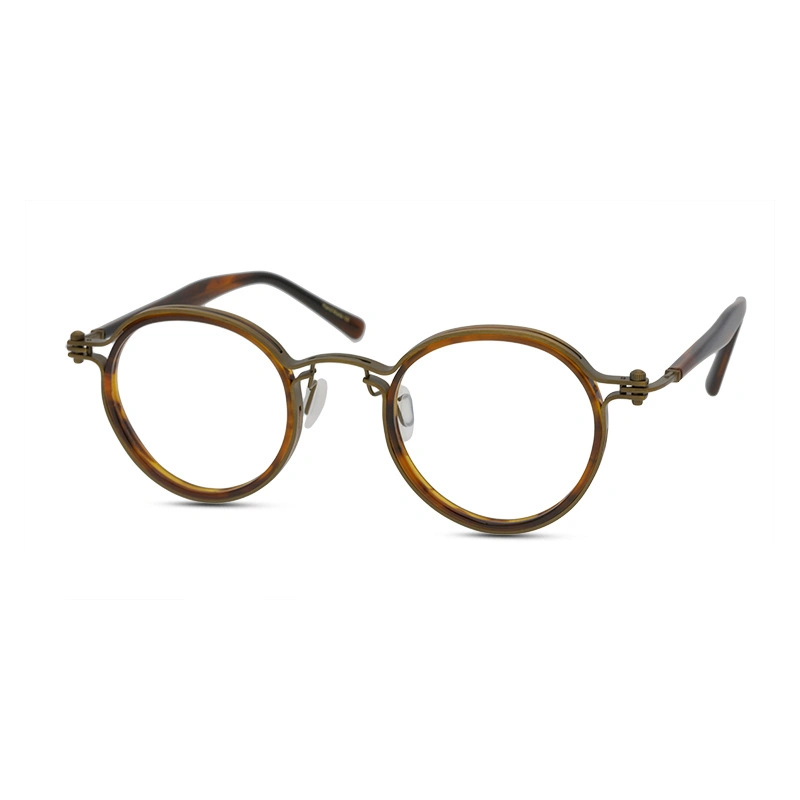 Óculos de titânio High Quality Cheap unissexo Buffalo Horn óculos de titânio Óculos redondos Eyewear moda fabrica quadros de óculos ópticos Design