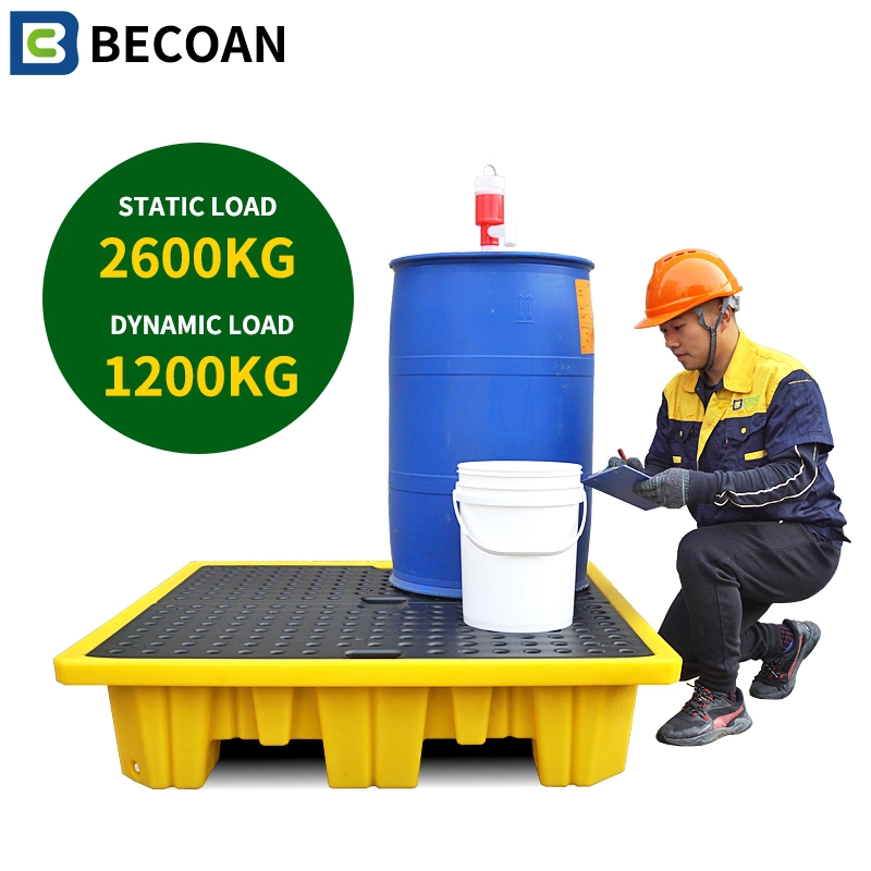 Wholesale/Supplier Safety Industrial Leak Proof Poly Plastic Spill Pallet Oil Drum Pallet for Petroleum