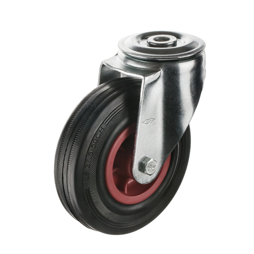 Swivel Black Rubber Caster Wheels for Garbage Bin Series