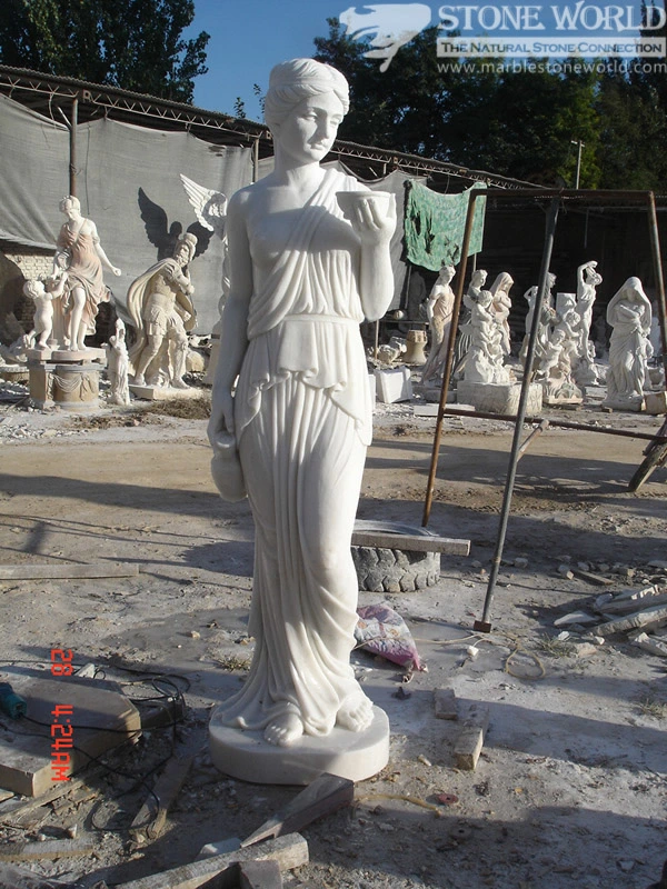 Personalisiert Lebensgroße Weiße Marmorstein Statue Figur Carving Frau Skulptur Für Garten