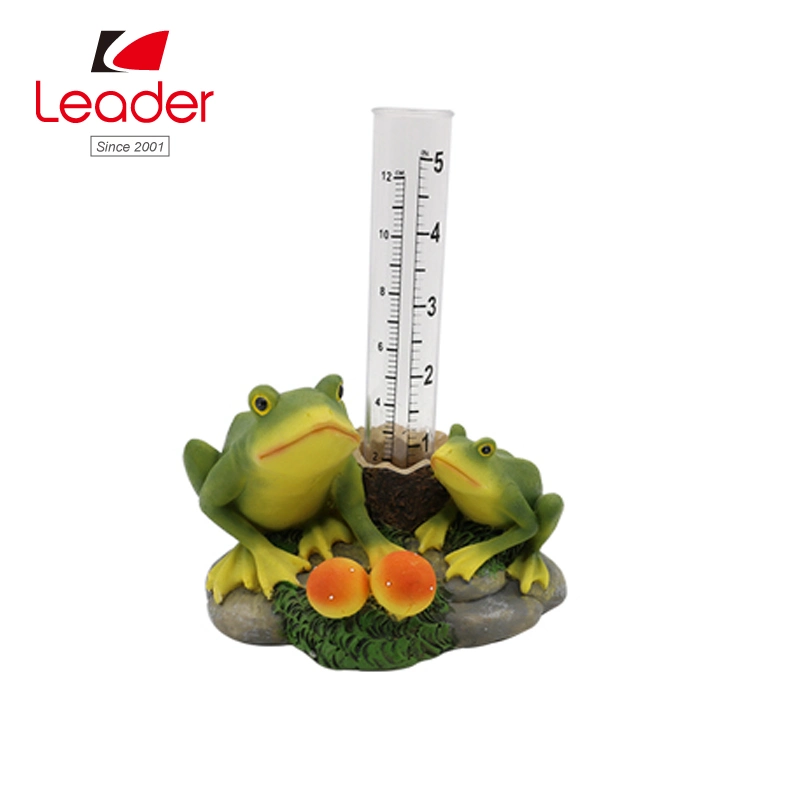 Garden Decor Rain Gauge Outdoor, Frog Sculptures Statues Gardening Gifts for Water Gage