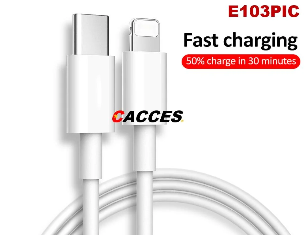 Iphon Charging Lighting Lead، حزمة واحدة 3.3 قدم TPE Fast Charging Cable Universal Compatible W/ Apple Products Lighttening Micro USB من النوع C Fast Charging Data Wire