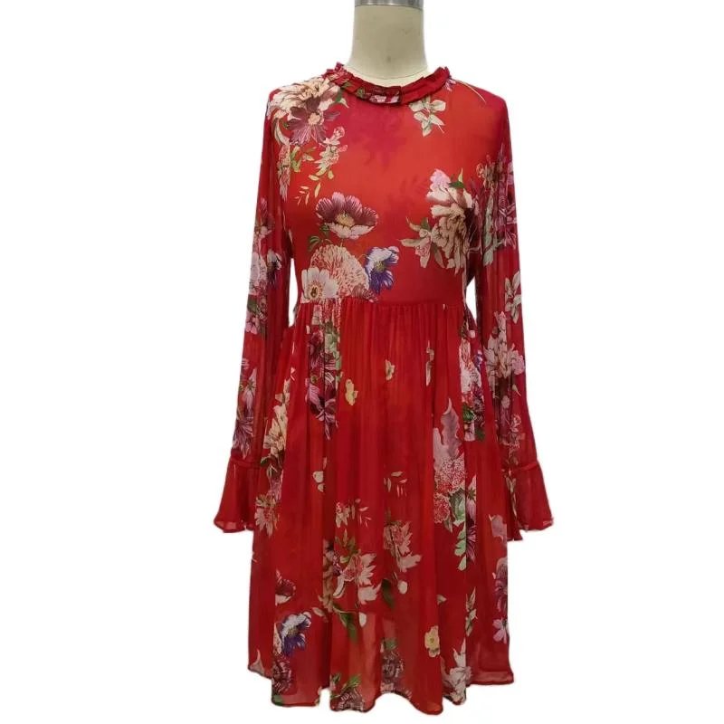 Fabricant chinois de gros de vêtements de mode pour dames Nouvelle conception Robe en mousseline de soie pour femmes