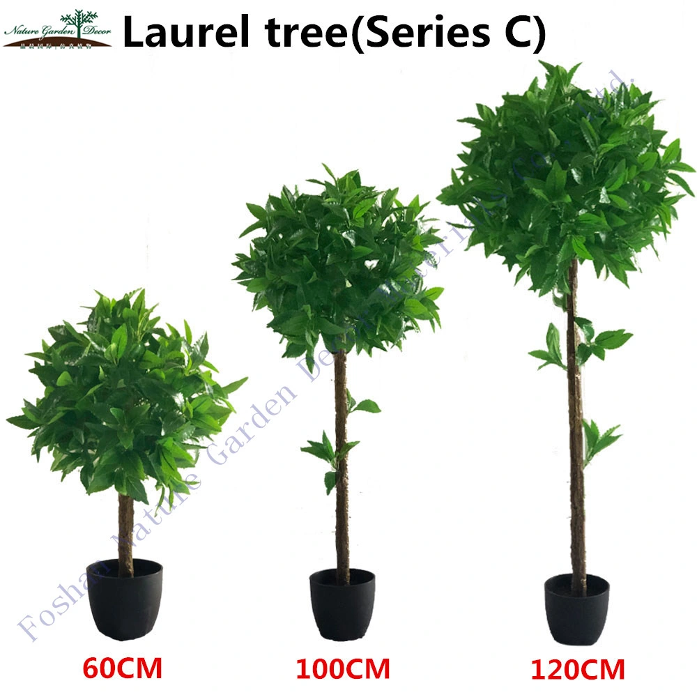 4 Pés Topiary planta artificial Jardim Faux ornamentais Árvore de folha de louro