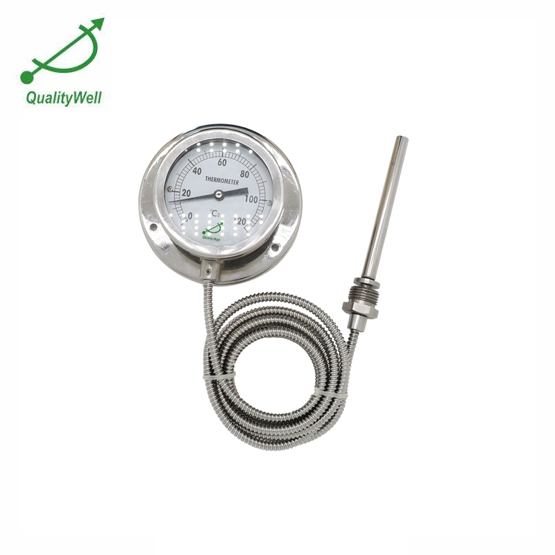 2.5" Bottom Connection Pressure Type Thermometer with Bcak Flange