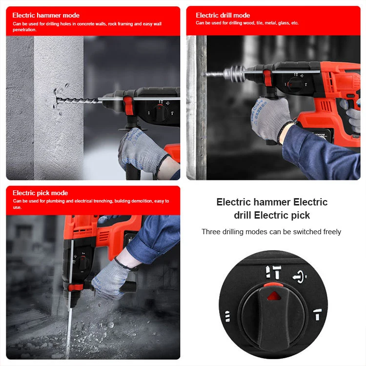 Großhandel/Lieferant Fabrik Preis 21V Akku-Power-Tools 26mm Lithium Electric Schlagbohrmaschine