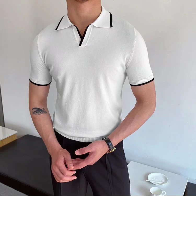 2022 Lapel Men's Knit Business Breathable Comfortable Polo Shirts