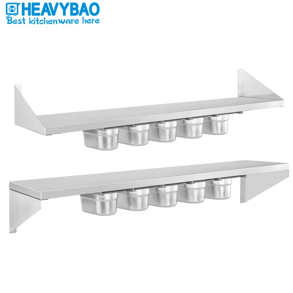 Heavybao Hotel Kitchen Restaurant Stainless Steel Practical and Stable Floating Wall Shelf