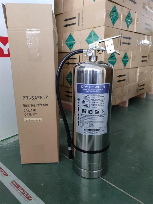 Portable 9kg Dry Powder SUS304 Stainless Steel Fire Extingusiher From Manufacturer