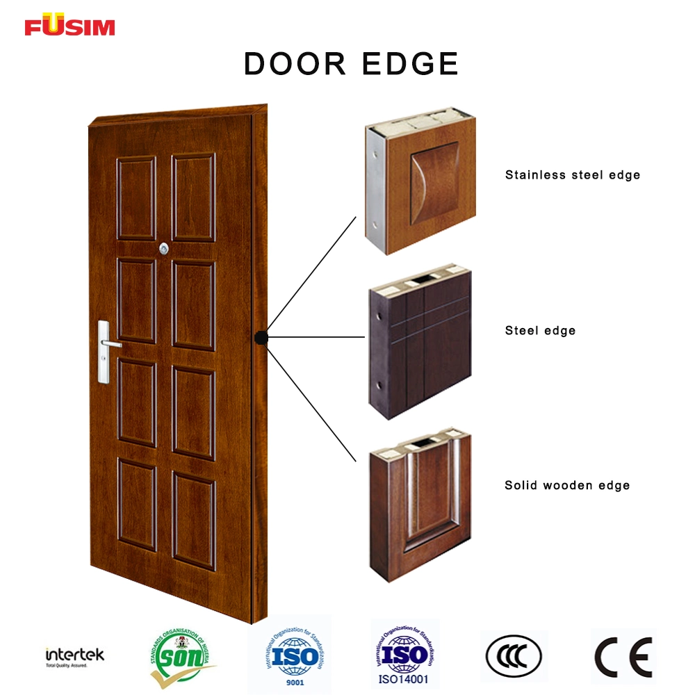 Fusim Modern Hotel Villa Commercial Exterior Security Steel Door Interior Metal Wood Door