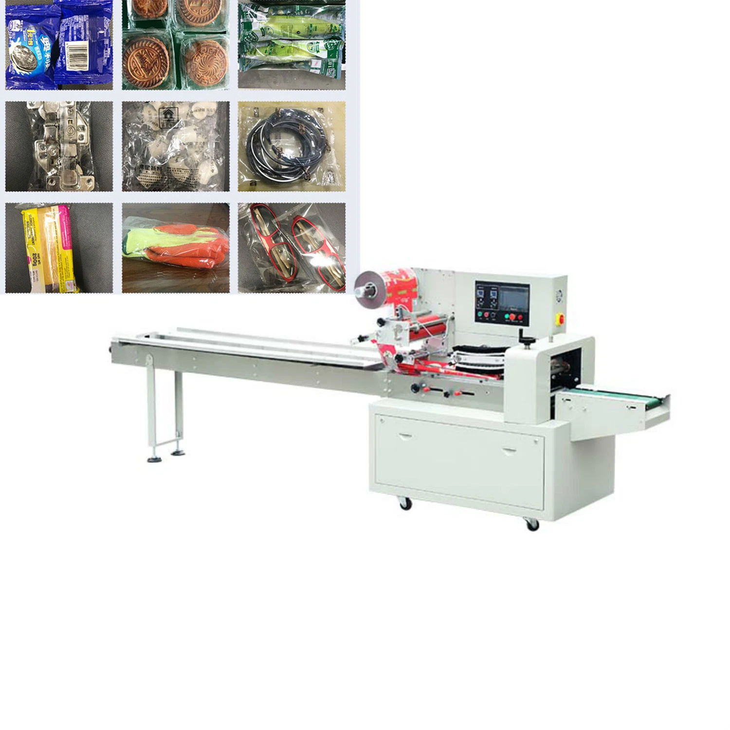 Automatic Disc Feeding Egg Roll /Marshmallow/Candy Bar Disc Feeding Egg Roll /Marshmallow/Candy Bar Pillow Bag Pack Food Packaging/ Packing Machine