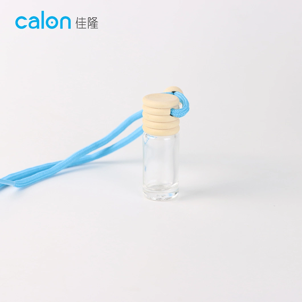 Wooden Cap Pendant Glass Empty Bottle Car Perfume Bottle Frosting Nail Polish Bottle Aromatherapy Accessories