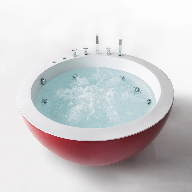 Masaje sencillo pequeño y redondo personalizable bañado en acrílico blanco bañeras independientes