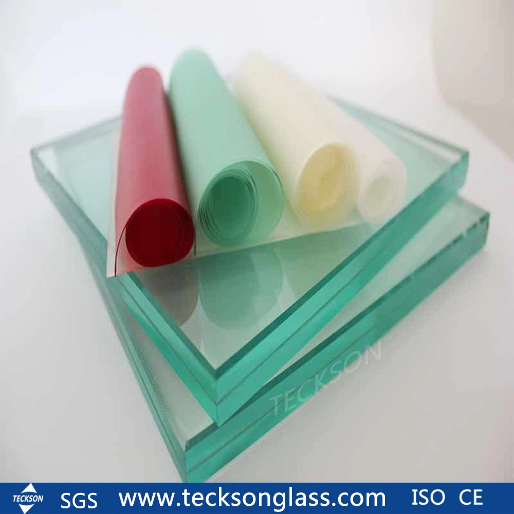 6.38mm 8.38mm PVB de colores de seguridad de vidrio laminado de seguridad