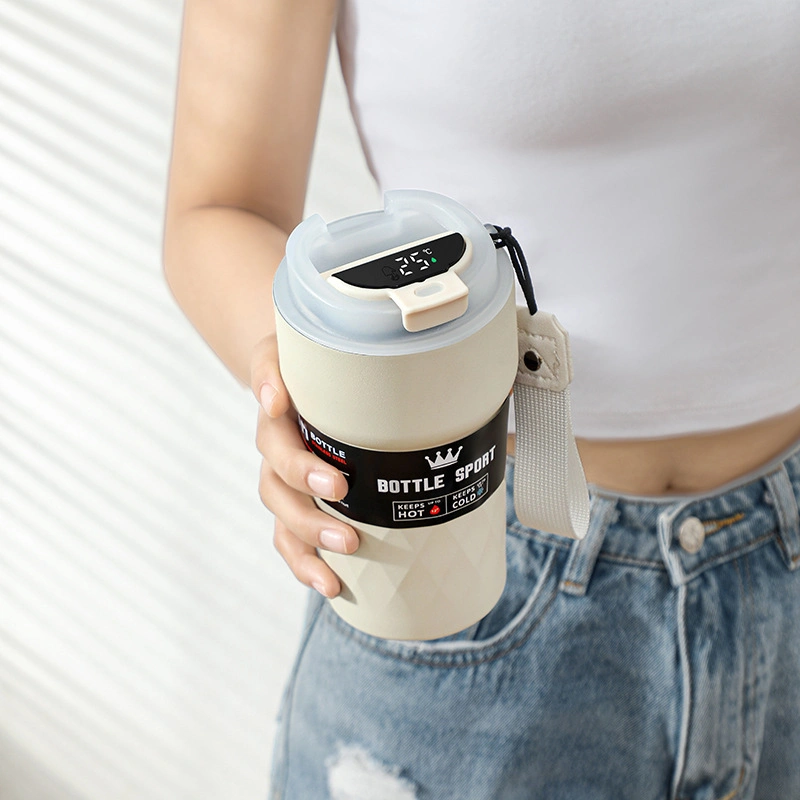 New Style 510ml Coffee Cup Vacuum Insulated Mug Water Bottle LED Touch Digital Display Temperature Smart Tumbler with Screw Lid