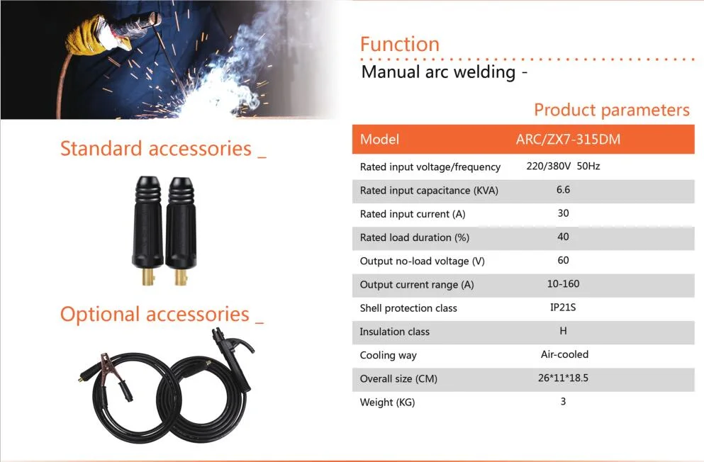 Inverter DC Manual Arc Welder Arc/Zx7-315dm