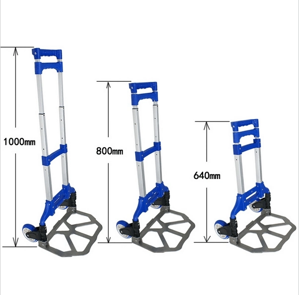 Capacity Folding Hand Truck Dolly - 2 Wheel Foldable Dolly Cart Collapsible Aluminum Luggage Cart