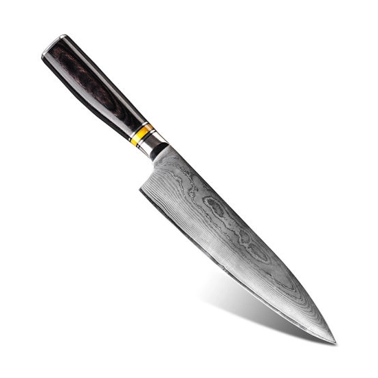 High quality/High cost performance  67layer Vg10 Damascus Steel Kitchen Chef Knife with Ebony Handle DMS-008/Cm