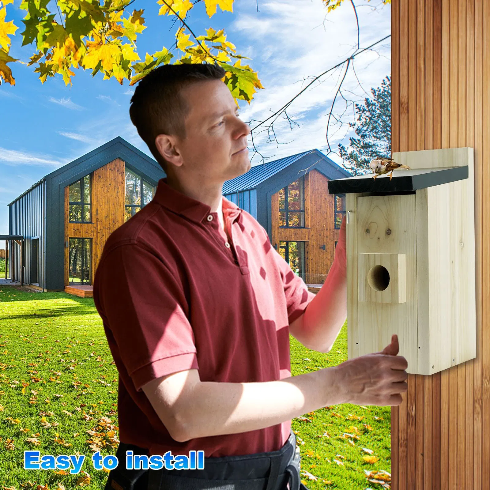 Intelligent Visual Wooden Bird House/Nest Cameras Mobile Remote Observation