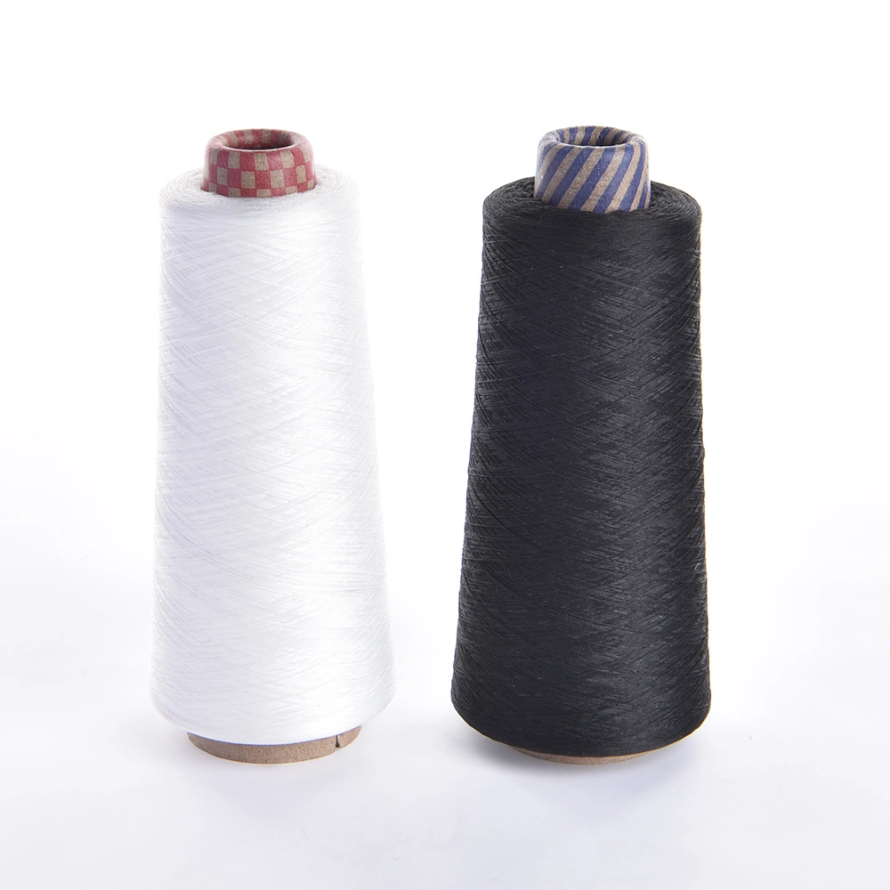 250d Polyester Spandex Elastic Thread 1kg Bobbin Black White Color