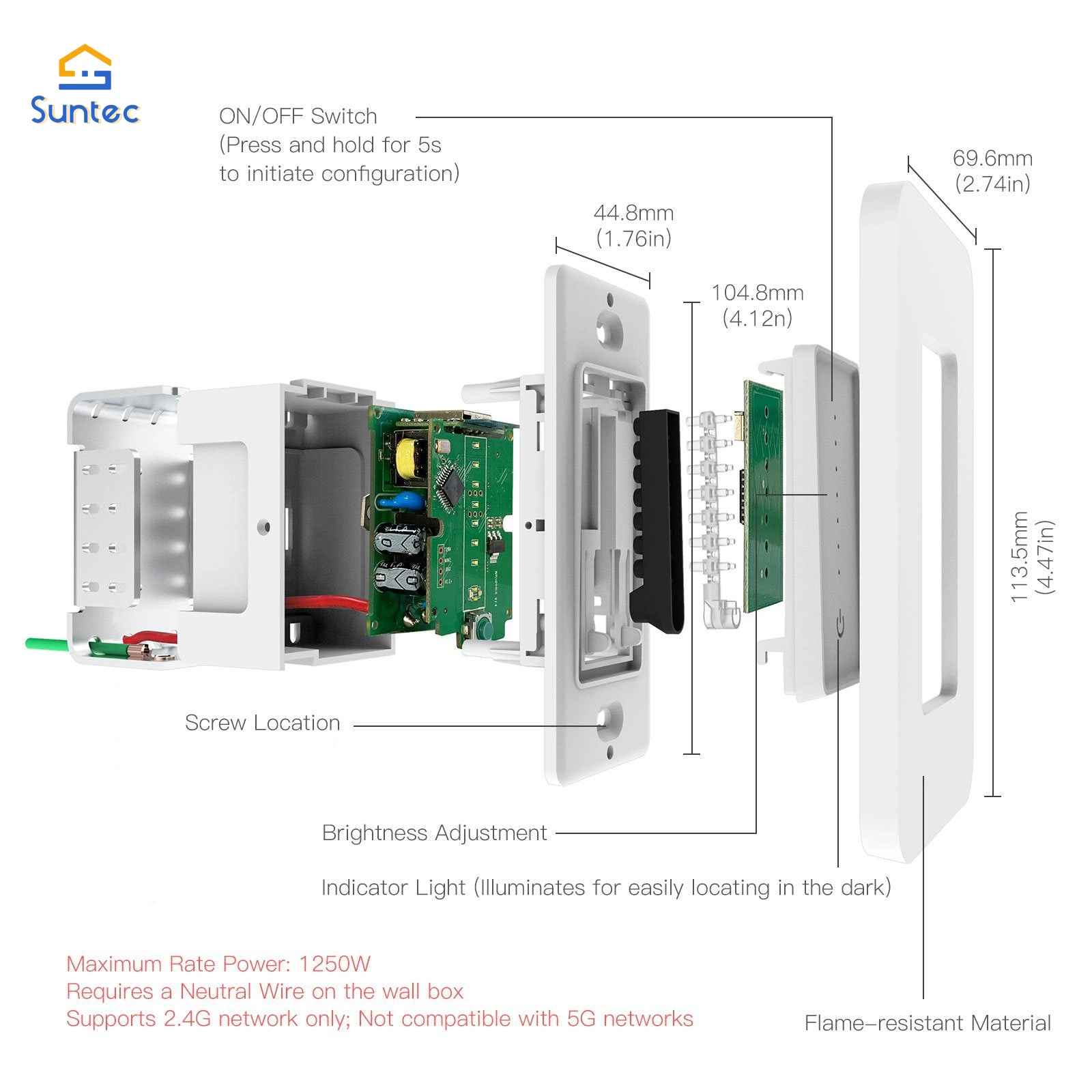 Tact Switch Wireless Bluetooth Light Switch