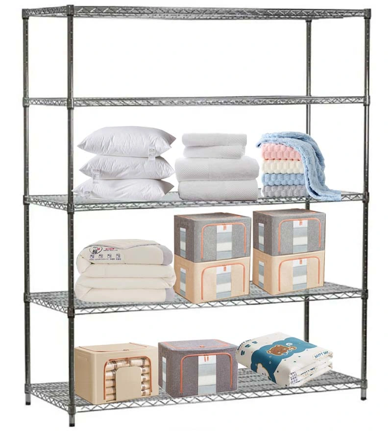 Warehouse Steel Shelves Chrome Plated Storage Wire Shelving