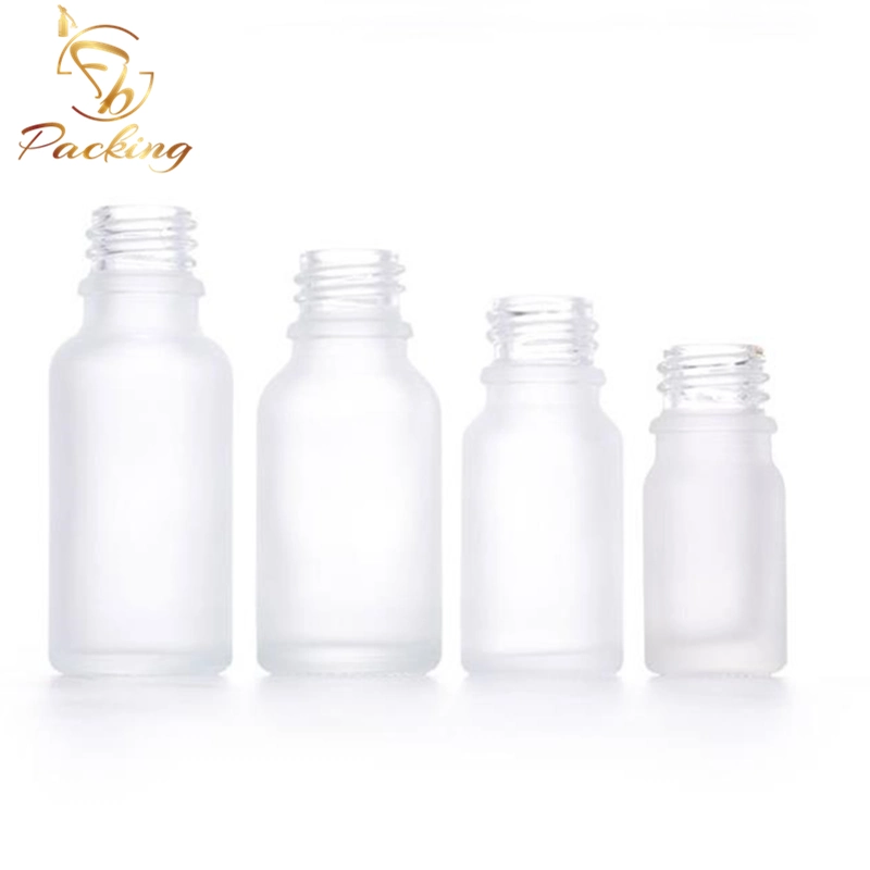 Empty Packaging 5ml 10ml 20 Ml Frosted Essential Oil Bottle with Glass Dropper Gold Cap