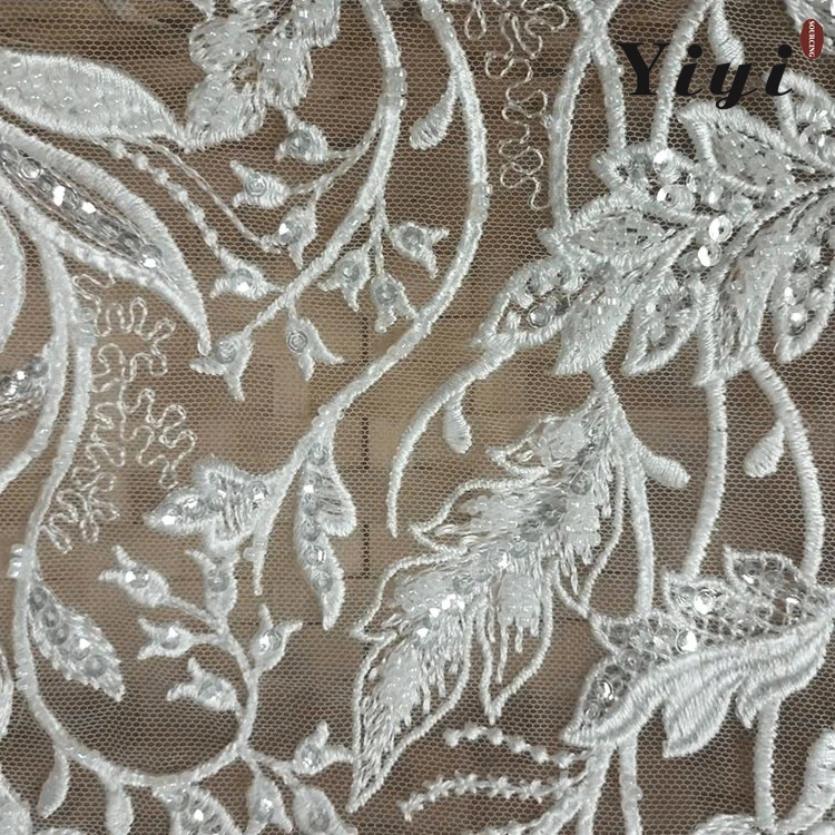 Factory OEM/ODM Wholesale/Supplier 3D Beads/Pearls/Sequins Shiny Design Embroidery Lace Fabric