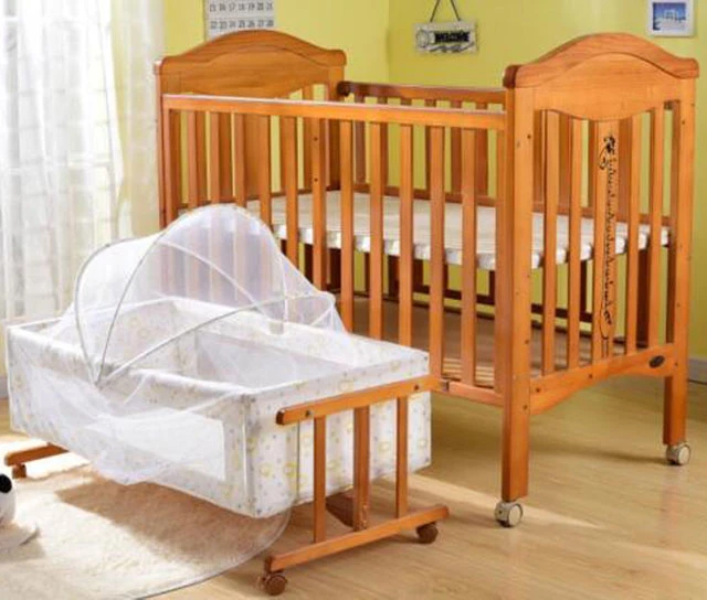 High quality/High cost performance Juniors Wooden Rocking Sleeping Newborn Cradle Wood Convertable Baby Cot Bed