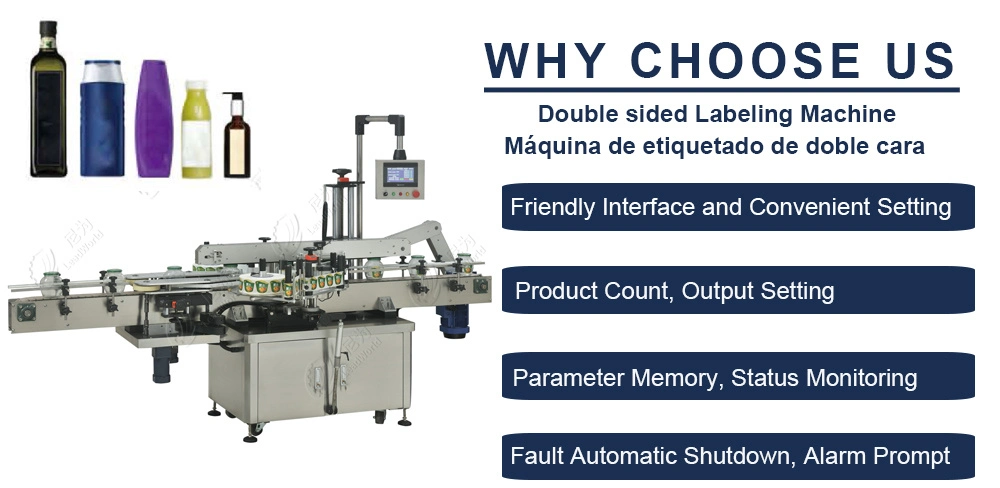 Etiquetadora autoadhesiva de doble cara para botellas de leche