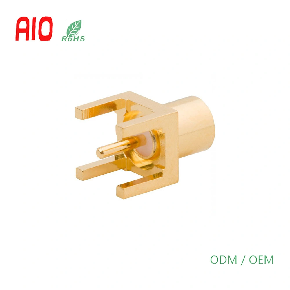 Straight PCB Jack Through 2 Holes End Launch 50 Ohm MCX Female RF Coaxial Connector for WLAN GPS PC/LAN Automotive Base Station Radios Wireless Network Antenna