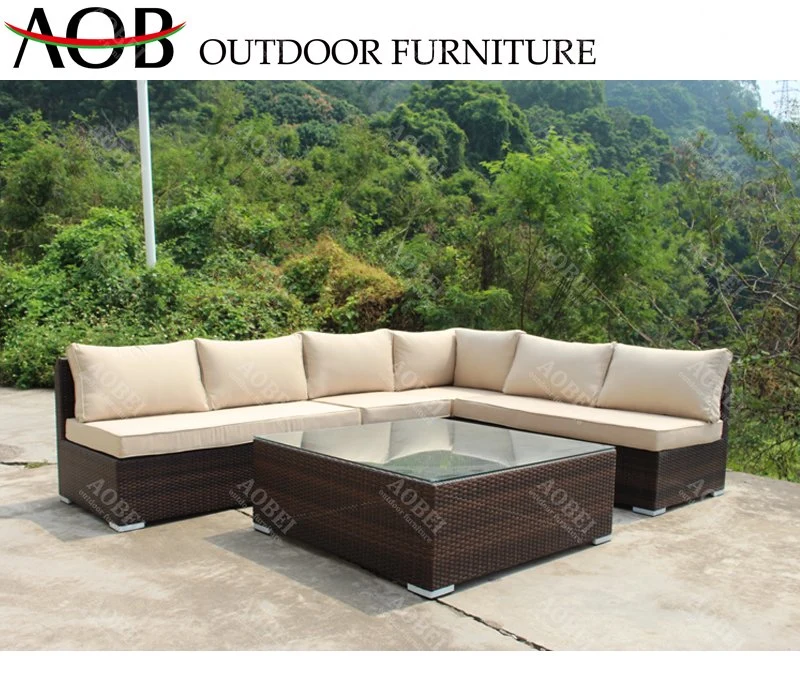 Modern Outdoor Garden Patio Hotel Home Rattan Wicker Leisure L Shape Corner Lounge Sofa Furniture